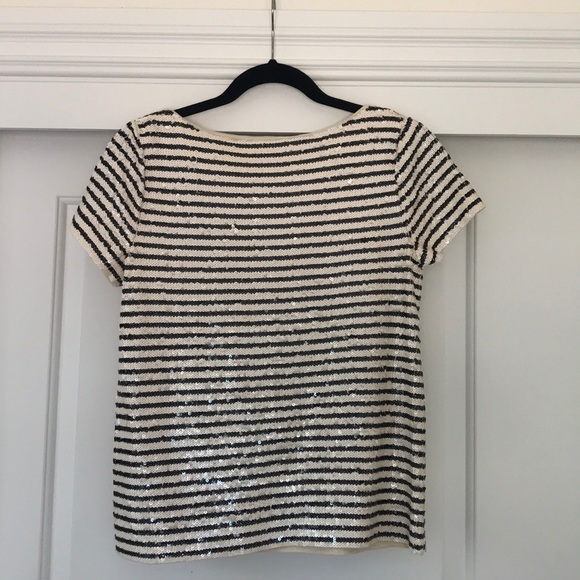 J Crew Striped Sequin Top - Picture 3 of 3